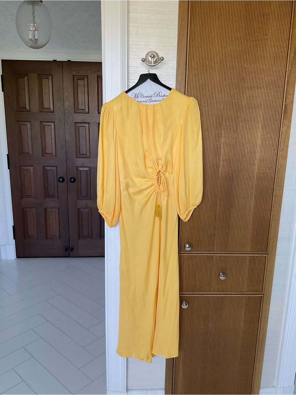Farm Rio Marigold Midi Dress with Gathered Waist size XS